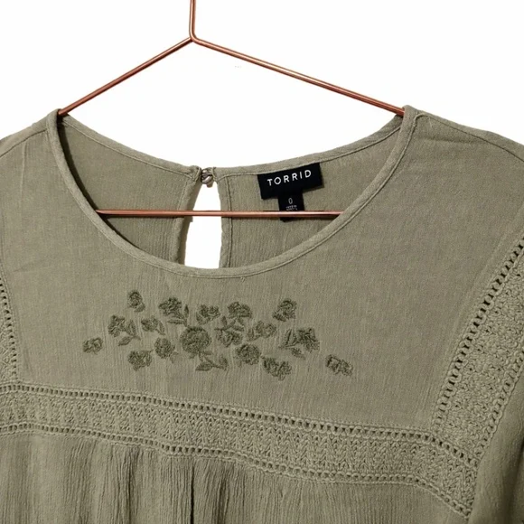 Torrid Embroidered Boho Blouse 🌿✨ - Picture 5 of 6